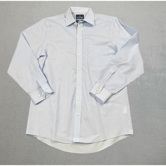 Stafford Other - Stafford Dress Shirt 15 32-33 Blue Mens Button Down Regular Fit Broadcloth